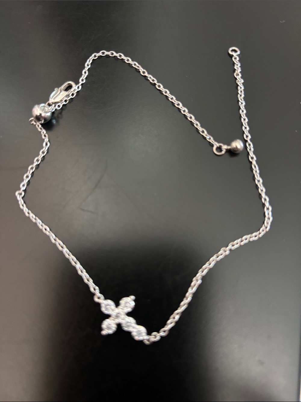 Sterling Silver Crystal Cross Station